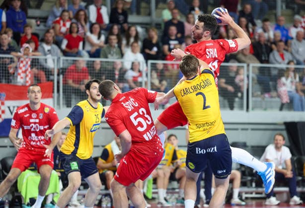 Croatia v Sweden: Internation Friendly Handball Match Zvonimir Srna of Croatia shoots during the International Friendly, Länderspiel, Nationalmannschaft handball match between Croatia and Sweden at Arena Varazdin on May 16, 2026.  SanjinxStrukic PIXSELL