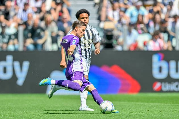 Fiorentina s Fagioli makes an attempt to score during the Serie A soccer match between Juventus and Fiorentina at the Allianz Stadium in Turin, Italy - Sunday, May 17, 2026. - Soccer .  Copyright: xTanoxPecoraro LaPressex