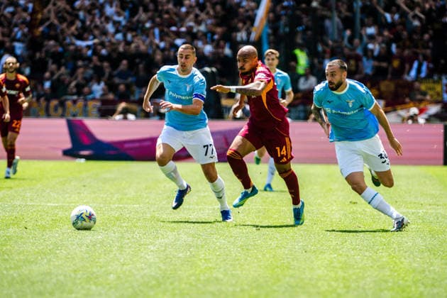 FOOTBALL - Serie A - AS Roma vs SS Lazio Photo by IPA ABACAPRESS.COM84781500 - Donyell Malen of AS Roma in action during Roma-Lazio, Serie A 2025 2026 at Stadio Olimpico on May 17, 2026 during AS Roma vs SS Lazio, Italian soccer Serie A match in Rome, Italy, May 17 2026 Rome Italy  Copyright: xIPAxSport ABACAx