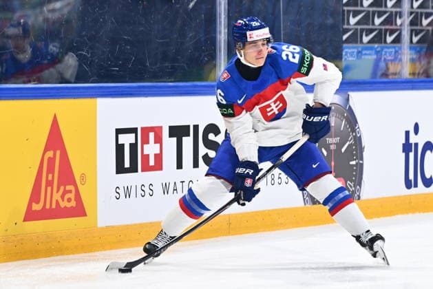 Luka Radivojevic (SVK) in action during the 2026 IIHF World Championship, WM, Weltmeisterschaft Group B, match Italy vs Slovakia, on May 17, 2026, Fribourg, Switzerland. (CTKxPhoto RadekxPetrasek) CTKPhotoP2026051702775  CTKPhotoP2026051702775