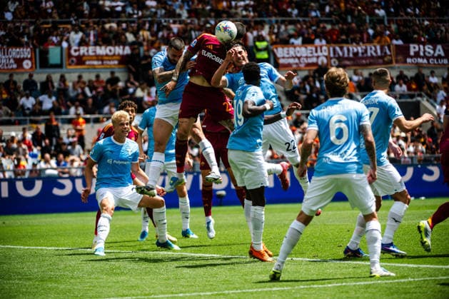 IPA84781927 - Gianluca Mancini of AS Roma scored during Roma-Lazio, Serie A 2025 2026 at Stadio Olimpico on May 17, 2026 during AS Roma vs SS Lazio, Italian soccer Serie A match in Rome, Italy, May 17 2026  Copyright: xDomenicoxBari IPAxSportx xx 84781927