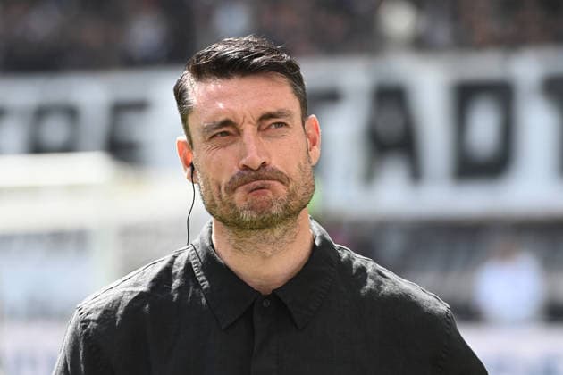Coach Albert RIERA F Football 1 Bundesliga Season 2025 2026, 34 Matchday, Matchday34, matchday34, Eintracht Frankfurt F VfB Stuttgart S am 16 05 2026 Deutsche Bank Park Frankfurt DFL regulations prohibit any use of photographs as image sequences and or quasi video Â