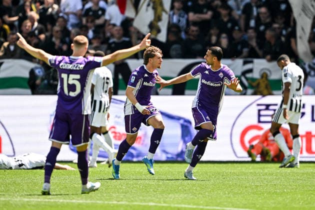 Cm Torino 17 05 2026 - campionato di calcio serie A Juventus-Fiorentina foto Cristiano Mazzi Image nella foto: esultanza gol Rolando Mandragora 
