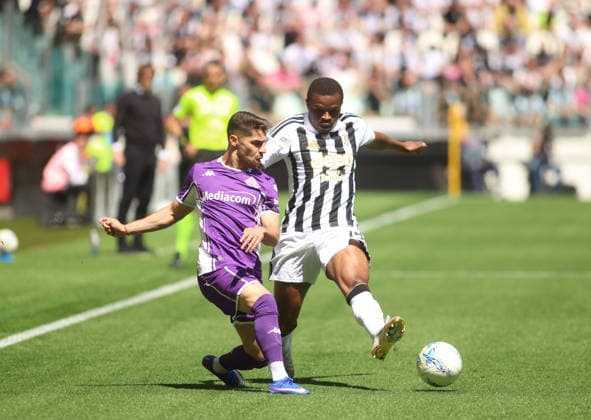IPA84782870 - Perre Kalulu of Juventus FC during the Italian Serie A, football match between Juventus FC and ACF Fiorentina on May 17, 2026 at Allianz Stadium Turin, Italy. Photo Nderim Kaceli  Copyright: xNderimxKaceli IPAxSportx xx 84782870