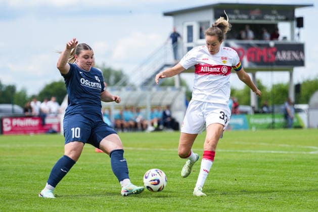 2 Womens Bundesliga SC Sand vs VfB Stuttgart, 17 05 2026 Julia Matuschewski SC Sand, 10 in duel with Fabienne Dongus VfB Stuttgart, 33 2 Womens Bundesliga SC Sand vs VfB Stuttgart, Adams Arena SC Sand, 17 05 2026 DFB DFL REGULATIONS PROHIBIT ANY USE OF PHOTOGRAPHS AS IMAGE SEQUENCES AND OR QUASI VIDEO Copyright: xBEAUTIFULxSPORTS Boscox