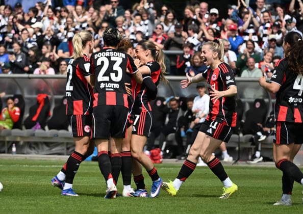 17 05 2026, xsltx, Fußball Google Pixel Frauen Bundesliga, Eintracht Frankfurt 1 FC Union Berlin v l Jubel nach dem 3 2 von Lisanne Gräwe Eintracht Frankfurt DFL DFB REGULATIONS PROHIBIT ANY USE OF PHOTOGRAPHS as IMAGE SEQUENCES and or QUASI VIDEO