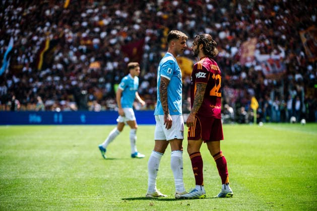 IPA84786148 - Mario Hermoso of AS Roma and Daniel Maldini of SS Lazio during Roma-Lazio, Serie A 2025 2026 at Stadio Olimpico on May 17, 2026 during AS Roma vs SS Lazio, Italian soccer Serie A match in Rome, Italy, May 17 2026  Copyright: xDomenicoxBari IPAxSportx xx 84786148