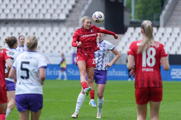 Sophie Nachtigall SC Freiburg, 27 Header , Germany, Soccer, GooglePixel Womens Bundesliga, 26 Matchday, 2025 2026, SGS Essen vs SC Freiburg, 17 05 2026, Stadion an der Hafenstraße, Essen Stadion an der Hafenstraße Nordrhein Westfalen Germany Copyright: xArnexAmbergx