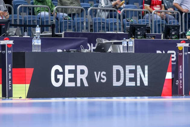 17 05 2026, xkwix, handball, international match, Germany Denmark , Lanxess Arena in Cologne Display on the sidelines with the inscription GER vs DEN Photo xKamilxWilkowskixPressefotoKochx Nordrhein Westfalen Germany
