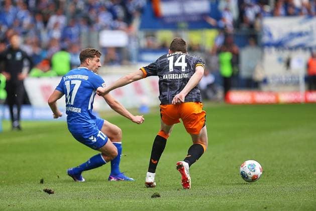 Magdeburg, Saxony-Anhalt, Germany, 17 05 2026 Avnet Arena 34 Matchday, Season 2025 26, 2 Soccer Bundesliga 1 FC Magdeburg 1 FC Kaiserslautern Alexander Nollenberger 17, 1 FC Magdeburg and Jacob Rasmussen 14, 1 FC Kaiserslautern Copyright: xdtsxNachrichtenagenturx dts_119124