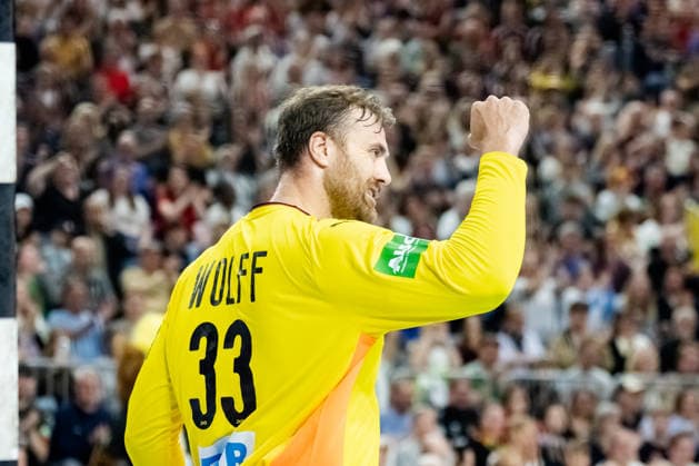 Dortmund 17 05 2026, Handball, Men, International match, Germany Denmark Andreas Wolff Germany, 33 cheers after a save