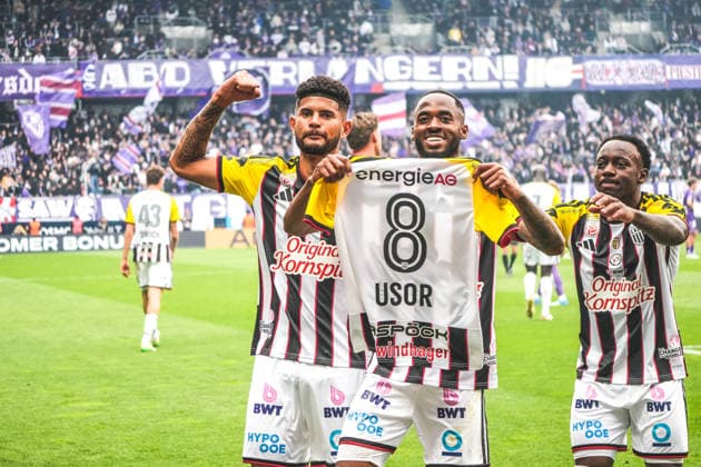Football Austria, Admiral Bundesliga 2025 2026, 32 Matchday Championship Group FAK Austria Vienna vs Linzer ASK LASK Generali Arena Vienna, Favoriten Melayro Bogarde LASK with the goal to 0 3 Cheers, goal celebration Copyright: xLukasxBierederx