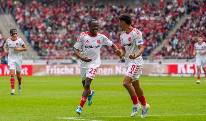 Germany Soccer 2 Bundesliga 2025 2026, Matchday 34 Hannover 96 vs 1 FC Nuremberg Heinz von Heiden Arena Stadion Hannover Goal and goal celebration for Mohamed Alë Zoma Mohamed Ali Zoma 1 FC Nuremberg, 23 Henri Koudossou 1 FC Nuremberg, 8 Hannover Copyright: xAymanxAlahmedx