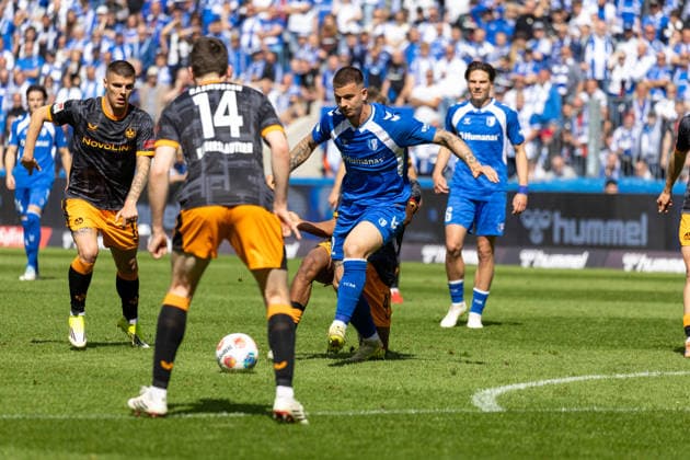 Germany 2 Bundesliga, Matchday 34, Season 2025 2026, 1 FC Magdeburg vs 1 FC Kaiserslautern Avnet Arena Magdeburg Zukowski Mateusz 1 FC Magdeburg, 22 in duel against Schramm David 1 FC Kaiserslautern, 41 Copyright: xMichellexLukax
