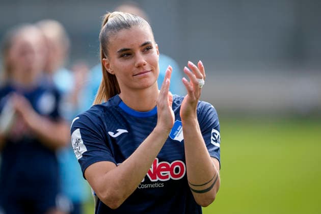 Selina Cerci TSG, 29 , single picture, single photo, action, action, player, player of TSG 1899 Hoffenheim, at her farewell, farewell from the club, action, action, 17 05 2026, Sinsheim Hoffenheim Germany , Football, Google Pixel Women Bundesliga, TSG 1899 Hoffenheim RB Leipzig, DFB DFL REGULATIONS PROHIBIT ANY USE OF PHOTOGRAPHS AS IMAGE SEQUENCES AND OR QUASI VIDEO xozx