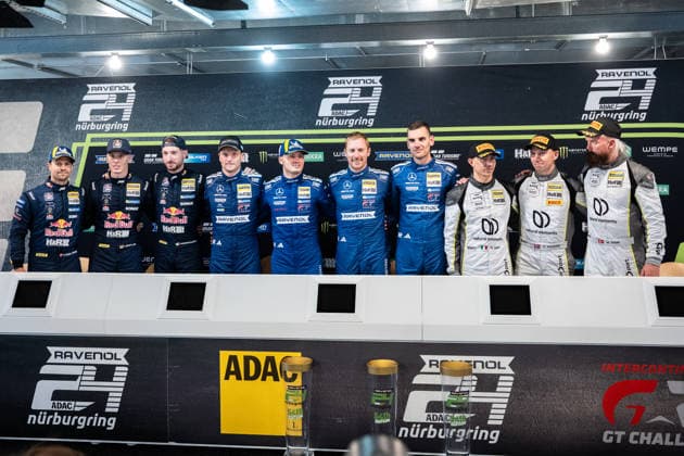 Mercedes AMG Team RAVENOL 80 SP 9 The vehicle drives on the race track at the ADAC RAVENOL 24h Nürburgring 2026 Rhineland-Palatinate Germany