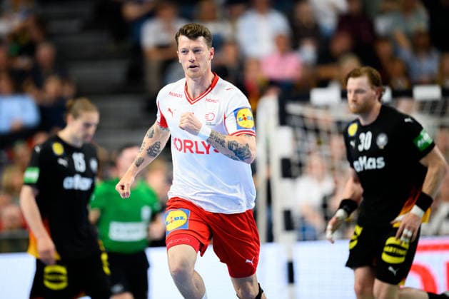Koeln Handball Laenderspiel Deutschland Daenemark Daenemarks Emil Jakobsen Koeln Lanxess Arena Germany