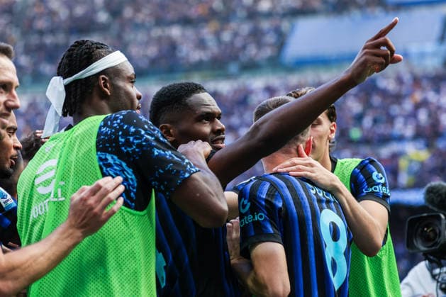 FC Internazionale vs Hellas Verona FC Serie A 2025 26 17 05 2026 Ange Yoan Bonny of FC Internazionale celebrates with his teammates after scoring a goal during Serie A 2025 26 football match between FC Internazionale and Hellas Verona FC at San Siro Stadium in Milan, Italy Copyright: xBEAUTIFULxSPORTS Carabellix
