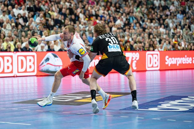 Mens Handball International Match, Germany Denmark May 17, 2026 Simon Pytlick Denmark, 43 , Tom Kiesler Germany Germany, 30 , Mens Handball International Match, Germany Denmark May 17, 2026 Copyright: xBEAUTIFULxSPORTS Erlhofx