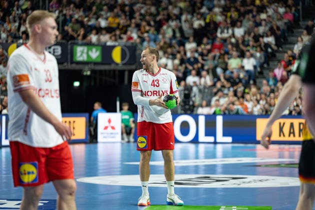 Mens Handball International Match, Germany Denmark May 17, 2026 Emil Bergholt Denmark, 33 , Simon Pytlick Denmark, 43 , Mens Handball International Match, Germany Denmark May 17, 2026 Copyright: xBEAUTIFULxSPORTS Erlhofx