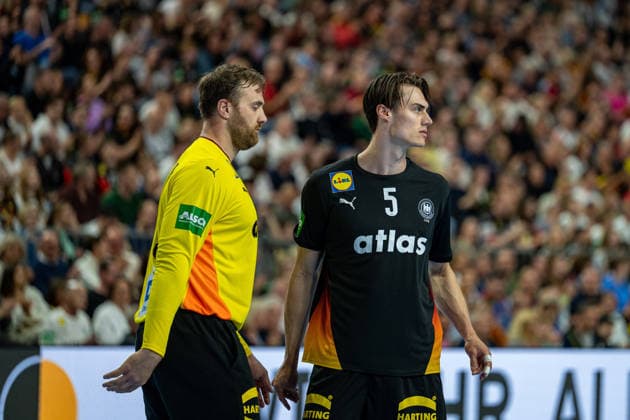 Mens Handball International Match, Germany Denmark May 17, 2026 Andreas Wolff Germany Germany, 33 , Miro Schluroff Germany Germany, 5 , Mens Handball International Match, Germany Denmark May 17, 2026 Copyright: xBEAUTIFULxSPORTS Erlhofx