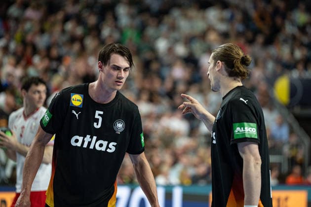 Mens Handball International Match, Germany Denmark May 17, 2026 Miro Schluroff Germany Germany, 5 , Juri Knorr Germany Germany, 15 , Mens Handball International Match, Germany Denmark May 17, 2026 Copyright: xBEAUTIFULxSPORTS Erlhofx