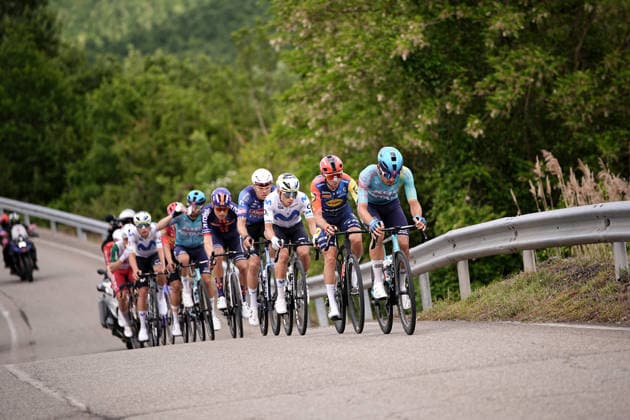 Italy™s Diego Ulissi of XDS Astana Team leads during Stage 9 of the Giro d™Italia from Cervia to Corno alle Scale, Italy, Sunday May 17, 2026.  Copyright: xMarcoxAlpozzi LaPressex