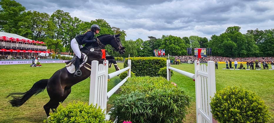 German Jumping Derby Closing and highlight of the show German rider Marike Ahlers on Abahadschi 2 Al Shira aa German Jumping Dressage Derby 2026 in Hamburg Klein Flottbek, Hamburg Hamburg Germany DerbyPark HamburgKlein Flo