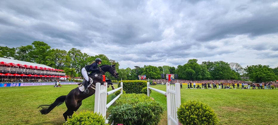 German Jumping Derby Closing and highlight of the show German rider Marike Ahlers on Abahadschi 2 Al Shira aa German Jumping Dressage Derby 2026 in Hamburg Klein Flottbek, Hamburg Hamburg Germany DerbyPark HamburgKlein Flo