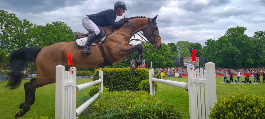 German Jumping Derby Closing and highlight of the show Irish rider Conor McMahon on Sea Shanghai Al Shira aa German Jumping Dressage Derby 2026 in Hamburg Klein Flottbek, Hamburg Hamburg Germany DerbyPark HamburgKlein Flo