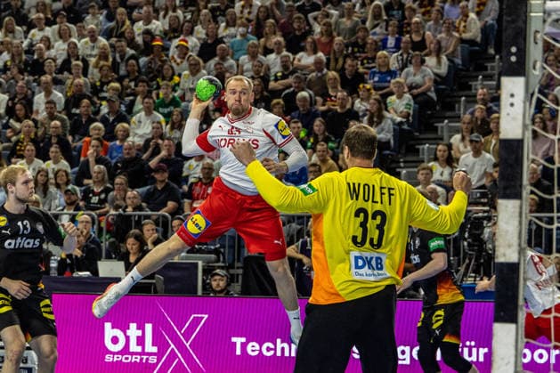 Simon Hald Denmark, 34 vs Andreas Wolff Germany, 33 GER, Germany GER vs Denmark DEN , handball, international, men, season 2025 2026, 17 05 2026 GER, Germany GER vs Denmark DEN , handball, international, men, season 2025 2026, 17 05 2026 Cologne Copyright: xEibner-Pressefoto GerhardxWingenderx EP_GWR