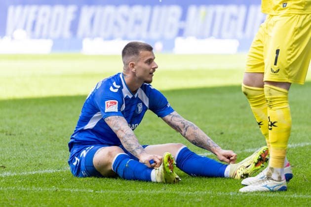 Germany 2 Bundesliga, Matchday 34, Season 2025 2026, 1 FC Magdeburg vs 1 FC Kaiserslautern Avnet Arena Magdeburg Zukowski Mateusz 1 FC Magdeburg, 22 Copyright: xMichellexLukax