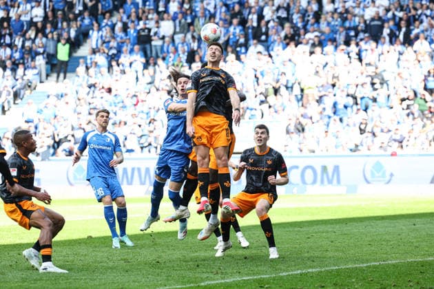 Daniel Hanslik 1 FC Kaiserslautern,19 vs Jean Hugonet 1 FC Magdeburg,24 2 Soccer Bundesliga Season 2025 2026 1 FC Magdeburg vs 1 FC Kaiserslautern at the Avnet Arena in Magdeburg Action,Soccer,Man,Men,Germany,17 05 2026