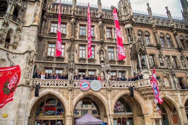 17 05 2026, Football Bundesliga 2025 2026, FC Bayern Munichs championship celebration on the Rathausbalkon in Munich