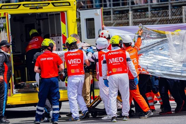 Alex Marquez (73 ESP Gresini Racing) suffers a serious accident during the race at the MotoGP Catalonia Grand Prix 2026 in Montmelo Spain on 17 May 2026 Cordon Press 