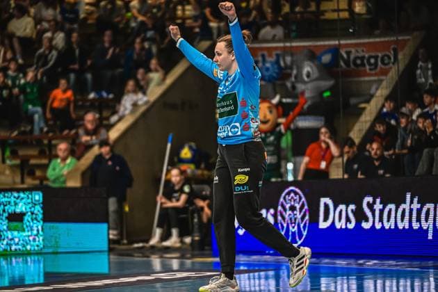Scene with 1 SV Halle Neustadt in the EWS Arena Goalkeeper 1 SV Halle Neustadt in action Copyright: xspeedshotx