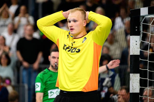 Koeln Handball Laenderspiel Germany Denmark Goalkeeper David Späth David Spaeth Germany Koeln Lanxess Arena Germany
