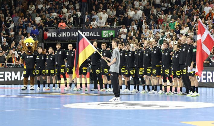 Germany during the national anthem Germany vs Denmark, handball, men, international, 17 05 2026 Germany vs Denmark, handball, men, international, 17 05 2026 Cologne Copyright: xEibner-Pressefotox xThomasxStoeckerx EP_TSR