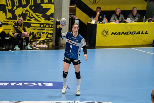 HSG Blomberg Lippe GER vs Borussia Dortmund GER Handball, 1 Handball Bundesliga Women, Final, Match 1, 17 5 2026, Season 2025 2026, Dortmund Nieke Kuehne HSG Blomberg Lippe, 09 at match setup Dortmund Sporthalle Wellinghofen Germany