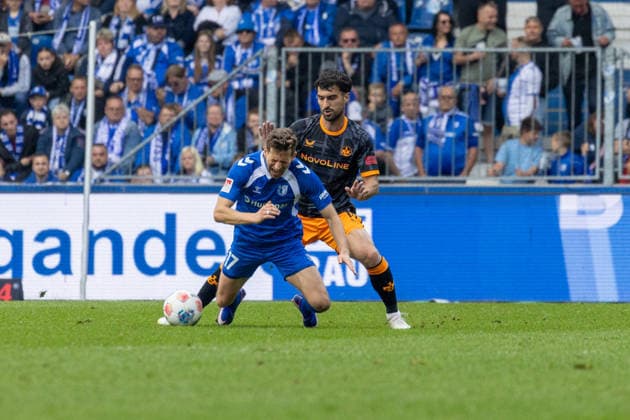 Germany 2 Bundesliga, Matchday 34, Season 2025 2026, 1 FC Magdeburg vs 1 FC Kaiserslautern Avnet Arena Magdeburg Nollenberger Alexander 1 FC Magdeburg, 17 in duel against Emreli Mahir 1 FC Kaiserslautern, 10 Copyright: xMichellexLukax