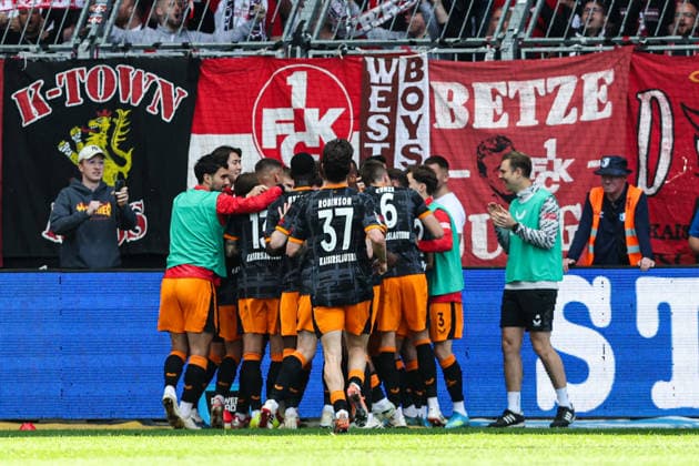 Goal celebration Goalscorer Marlon Ritter 1 FC Kaiserslautern,7 scores from penalty kick to 0 1 2 Soccer Bundesliga Season 2025 2026 1 FC Magdeburg vs 1 FC Kaiserslautern at the Avnet Arena in Magdeburg Action,Soccer,Man,Men,Germany,17 05 2026