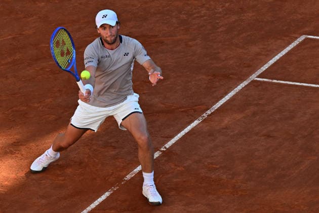 TENNIS - Internazionali di Tennis - Internazionali BNL d Italia Photo by IPA ABACAPRESS.COM84793654 - Casper Ruud NOR in action during men s singles match at the Internazionali BNL d Italia at Foro Italico in Rome. during the match of Italian Open Tennis, at the Foro Italico on May 17, 2026 in Rome, Italy. during Internazionali BNL d Italia, International Tennis match in Rome, Italy, May 17 2026 Rome Italy  Copyright: xIPAxSport ABACAx