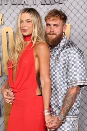 Los Angeles CA May 16: Jake Paul & Jutta Leerdam at the Netflix Ronda Rousey & Gina Carano historic fight at the Intuit Dome on May 16, 2026 Credit: AdMedia 456215 2026-05-16  Copyright: xAdMediax STAR_456215_061