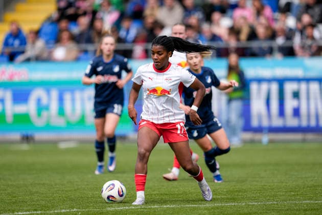 Delice Boboy RBL, 17 , on the ball, Action, Action, Game scene, 17 05 2026, Sinsheim Hoffenheim Germany , Football, Google Pixel Women Bundesliga, TSG 1899 Hoffenheim RB Leipzig, DFB DFL REGULATIONS PROHIBIT ANY USE OF PHOTOGRAPHS AS IMAGE SEQUENCES AND OR QUASI VIDEO xozx