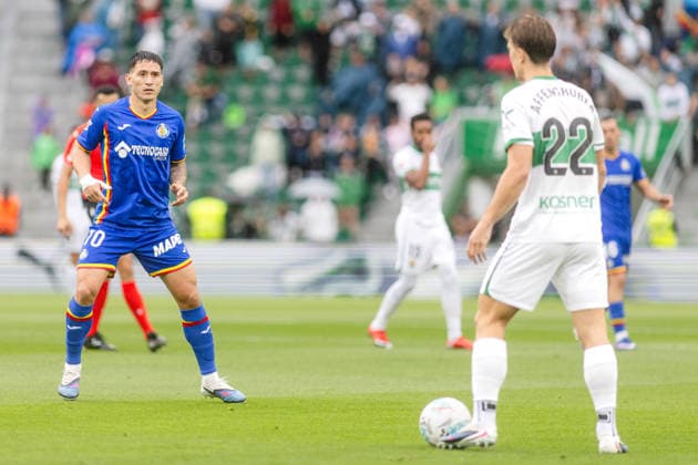 ESP Elche v Getafe LALIGA First half of Elche CF vs Getafe CF match during the LALIGA EASPORTS match, Round 37, between Elche and Getafe, played at Martinez Valero on May 17, 2026 in Elche Spain Elche Spain Football Copyright: xHugoxIzquierdox xAgenciaxLOFx