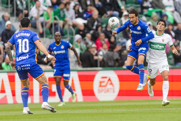 ESP Elche v Getafe LALIGA First half of Elche CF vs Getafe CF match during the LALIGA EASPORTS match, Round 37, between Elche and Getafe, played at Martinez Valero on May 17, 2026 in Elche Spain Elche Spain Football Copyright: xHugoxIzquierdox xAgenciaxLOFx