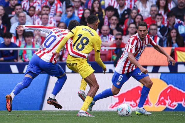 Atletico de Madrid vs Girona, on the 37th matchday of the 2025 26 Spanish First Division May 17, 2026, Madrid, Spain Alex Baena intercept Ounahi during the Spanish championship LaLiga football match between Atletico de Madrid and Girona CF on 17 May 2026 at Estadio Santiago Bernabeu in Madrid, Spain Madrid, Spain Madrid, Spain Madrid Madrid Spain Copyright: xAlejandroxMatiasx