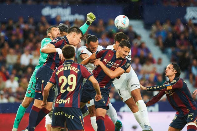 Levante and Mallorca players during the LaLiga EA Sports match between Levante UD and RCD Mallorca at Ciudad de Valencia on May 17, 2026 in Valencia, Spain Photo by Maria Jose Segovia DeFodi Images