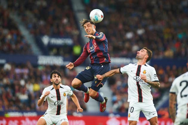 Iker Losada Levante UD and Sergi Darder RCD Mallorca during the LaLiga EA Sports match between Levante UD and RCD Mallorca at Ciudad de Valencia on May 17, 2026 in Valencia, Spain Photo by Maria Jose Segovia DeFodi Images