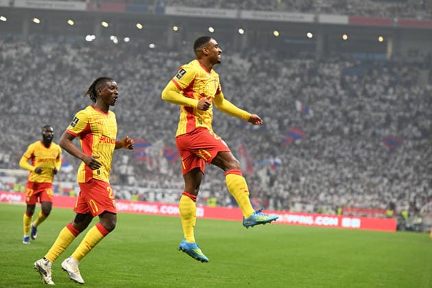 Football : Olympique Lyonnais v Racing LENS - French ligue 1- 17 05 2026 SAID Wesley of Lens scoring goal during the French ligue 1 match between Olympique Lyonnais and Racing Lens at Groupama Stadium Decines Charpieu Lyon on May 17, 2026 , France LYONFrance  Copyright: xMouradxAllilix